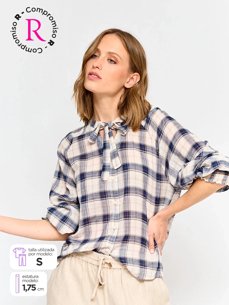 BLUSA MUJER REGATTA ALGODÓN CUELLO MAO MANGA LARGA - 1