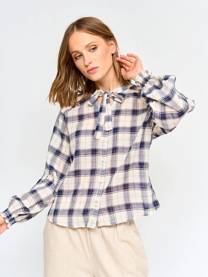 BLUSA MUJER REGATTA ALGODÓN CUELLO MAO MANGA LARGA - 2