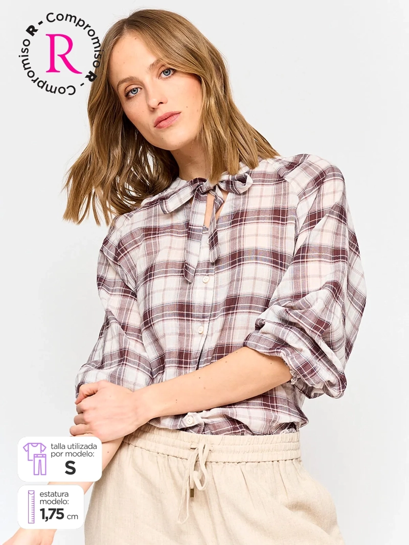 BLUSA MUJER REGATTA ALGODÓN CUELLO MAO MANGA LARGA - 1