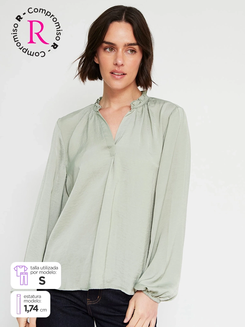 BLUSA MUJER REGATTA MANGA LARGA SATINADA