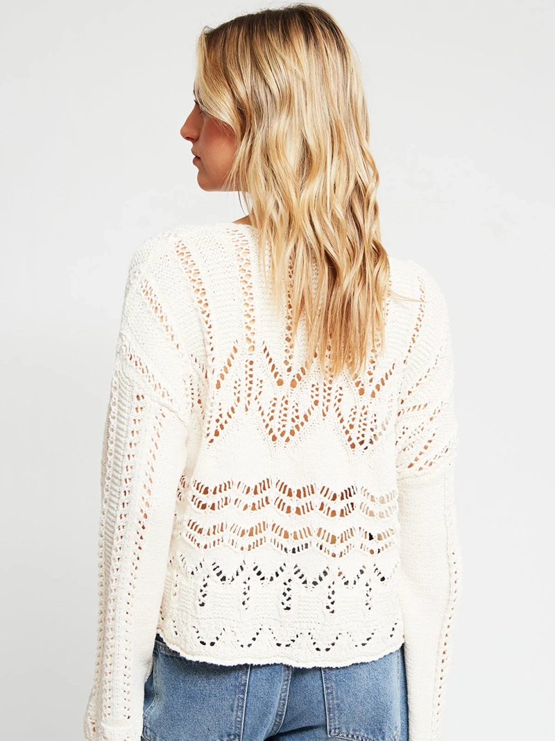 SWEATER MUJER INDEX MANGA LARGA CALADO - 2