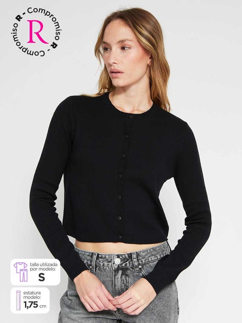 CARDIGAN MUJER INDEX ALGODÓN BÁSICO - 1