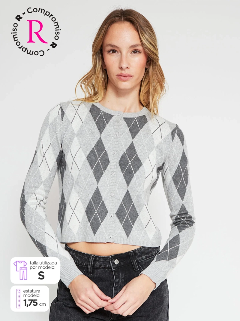 CARDIGAN MUJER INDEX ALGODÓN BÁSICO - 1