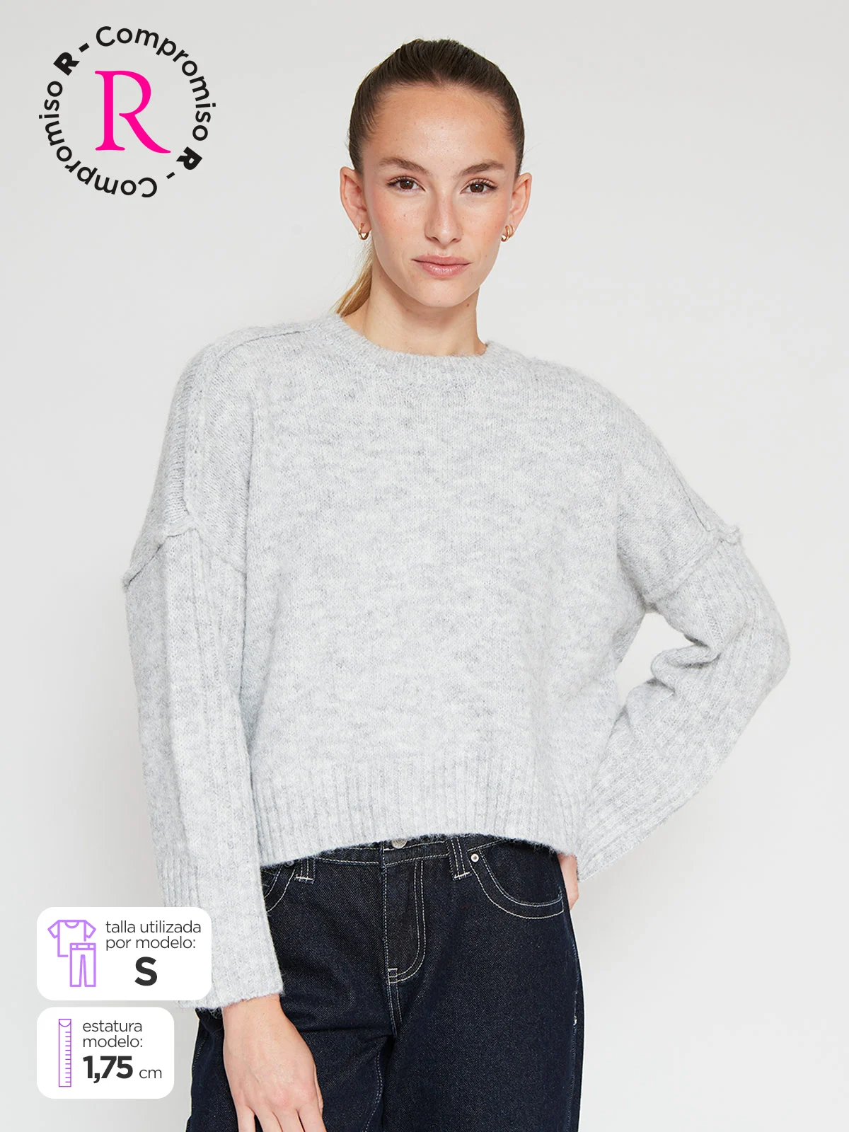 SWEATER MUJER INDEX MANGA LARGA SUAVE - 1