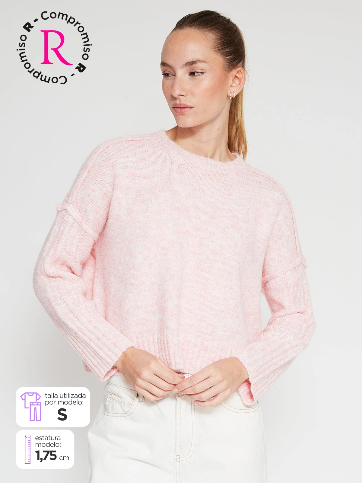 SWEATER MUJER INDEX MANGA LARGA SUAVE