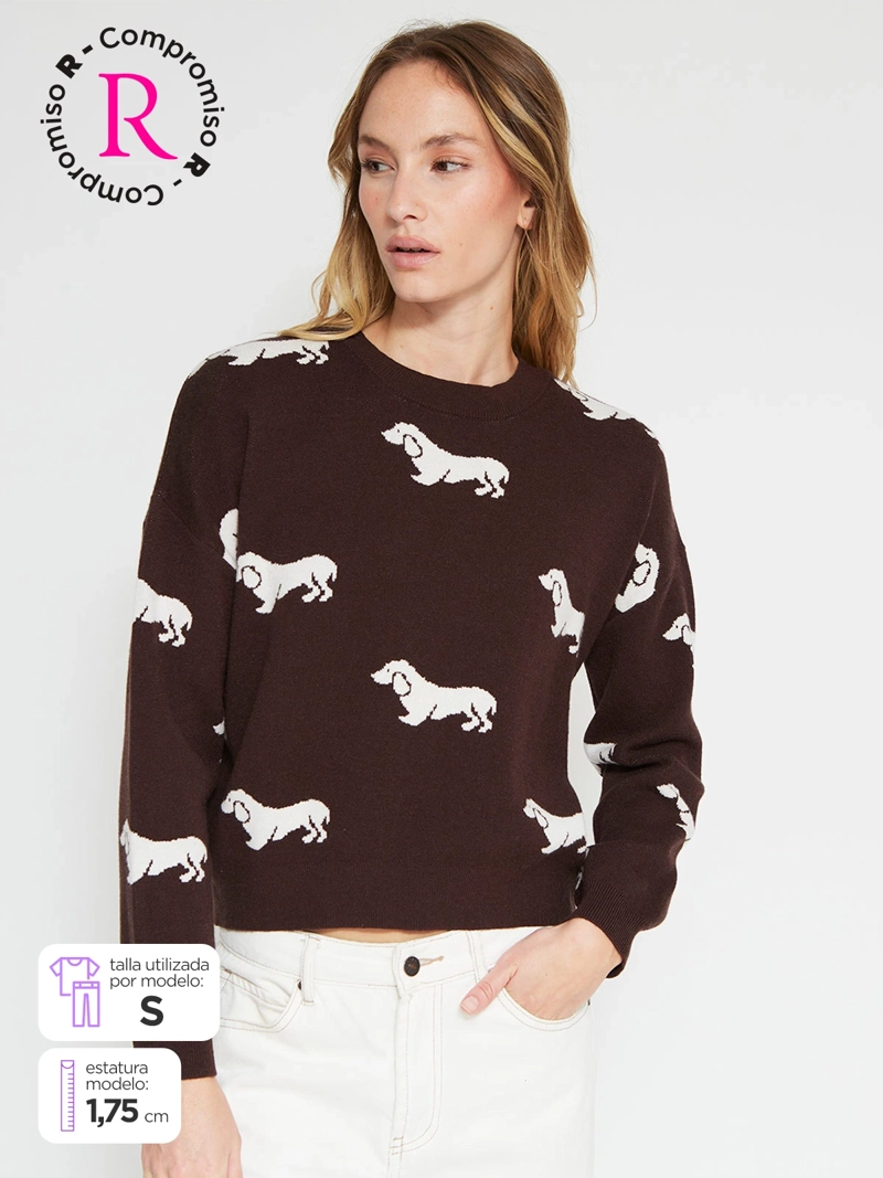 SWEATER MUJER INDEX MANGA LARGA - 1