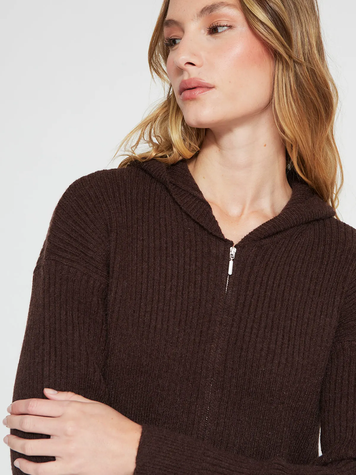 SWEATER MUJER INDEX MANGA LARGA CAPUCHA - 3