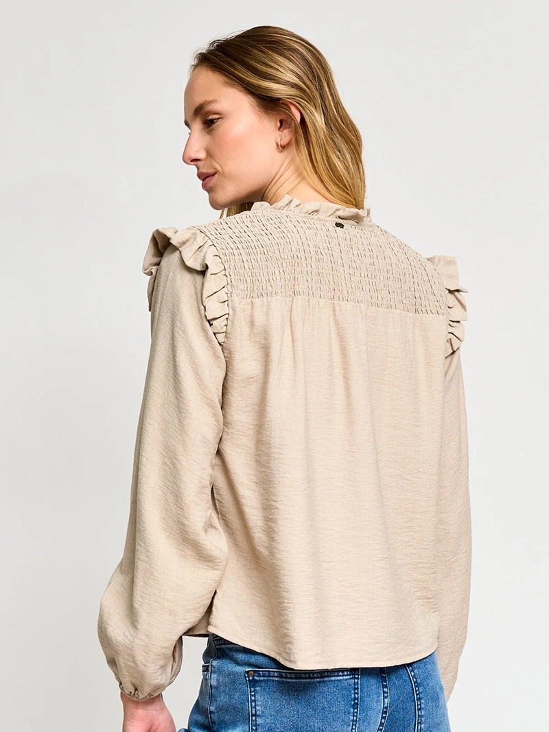 BLUSA MUJER TATIENNE MANGA LARGA VUELOS Y AMARRAS - 3