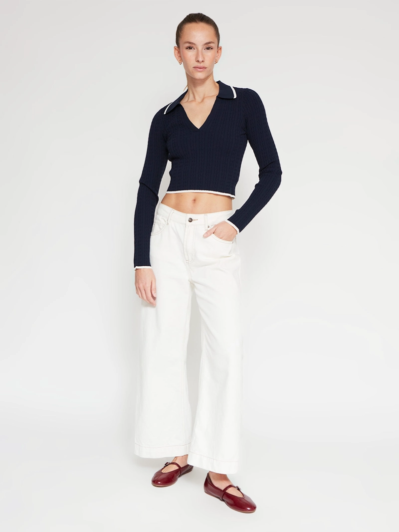SWEATER MUJER INDEX CUELLO POLO MANGA LARGA - 4