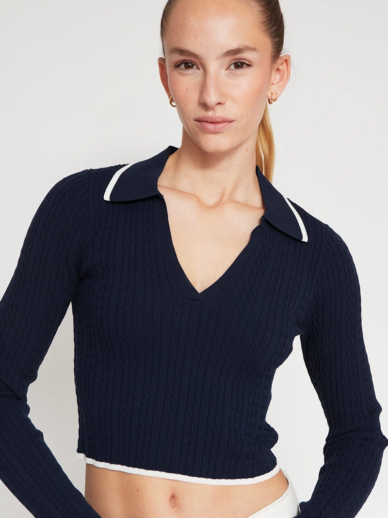 SWEATER MUJER INDEX CUELLO POLO MANGA LARGA - 3