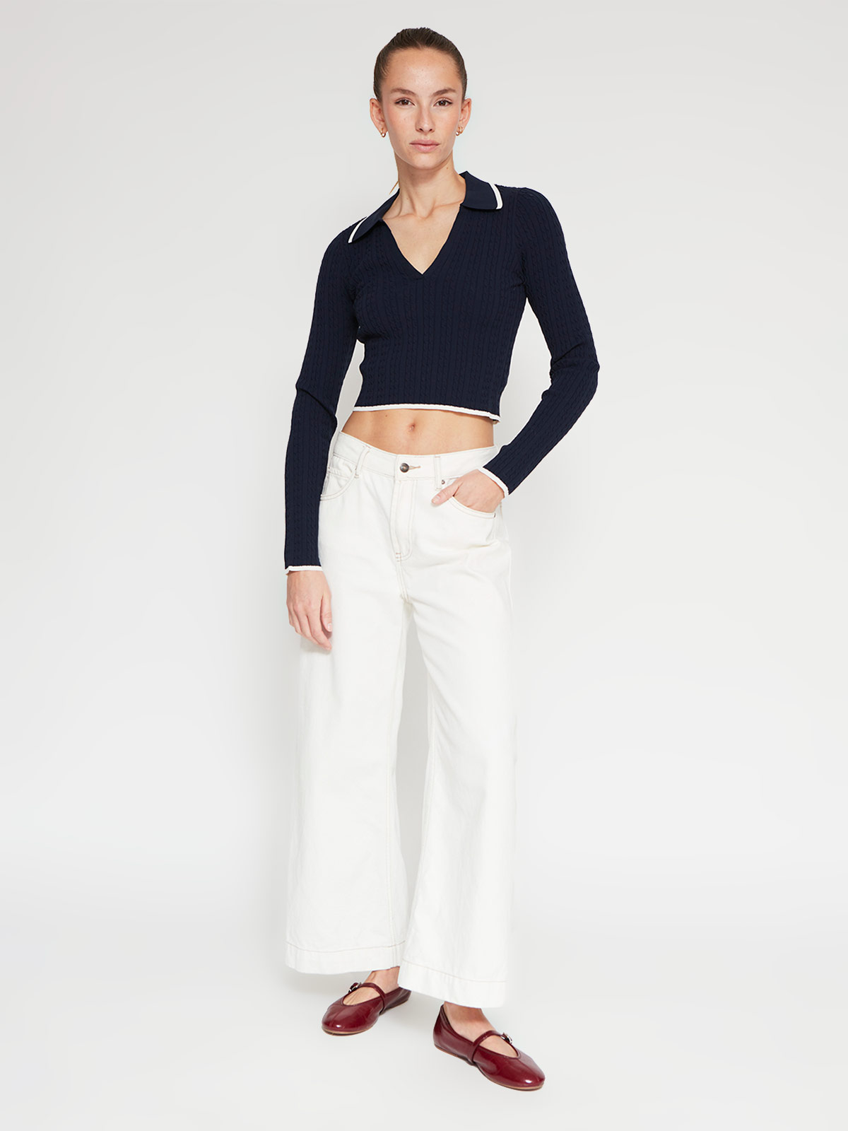 SWEATER MUJER INDEX CUELLO POLO MANGA LARGA - 4