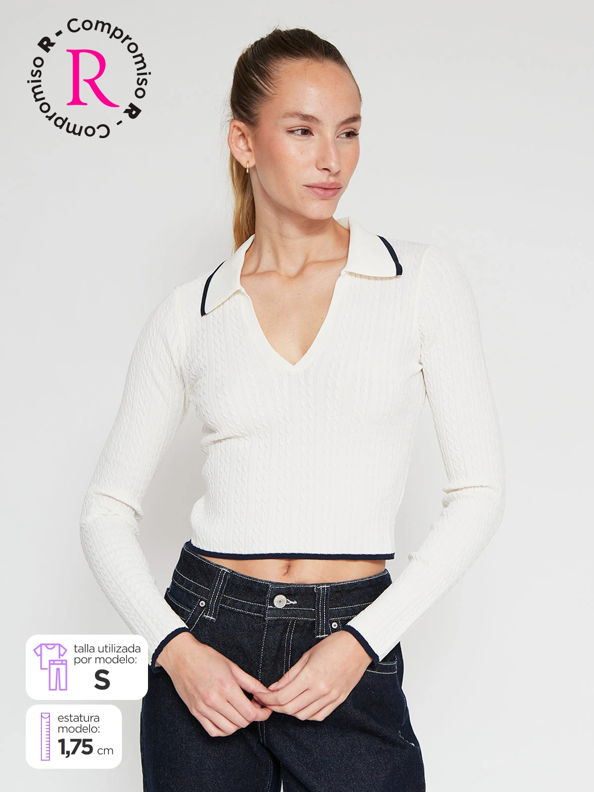 SWEATER MUJER INDEX CUELLO POLO MANGA LARGA - 1