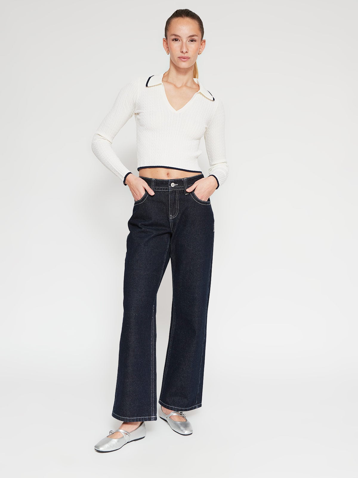 SWEATER MUJER INDEX CUELLO POLO MANGA LARGA - 4