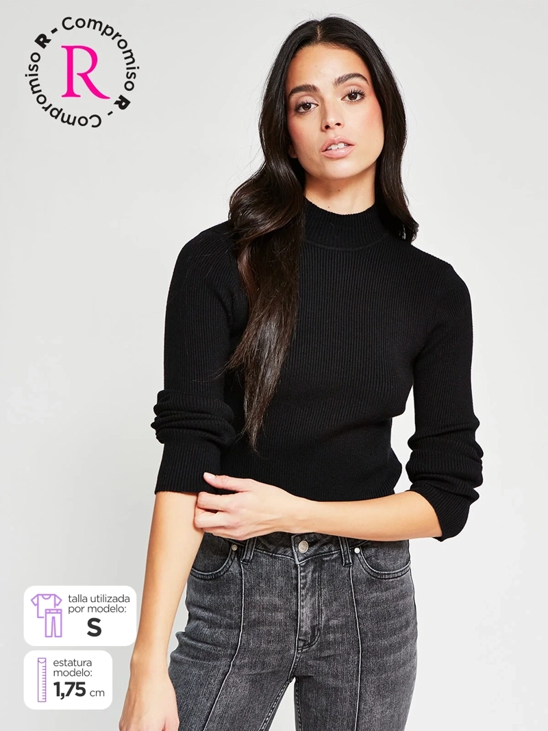 SWEATER MUJER INDEX MANGA LARGA BÁSICO