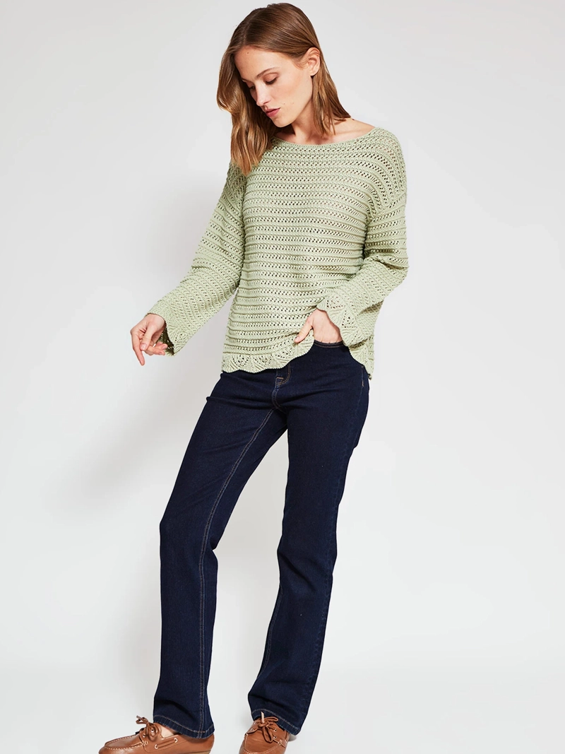 SWEATER MUJER AZIZ ALGODÓN MANGA LARGA CALADO - 4