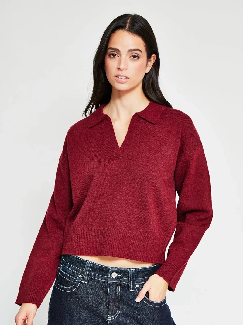SWEATER MUJER INDEX CUELLO POLO MANGA LARGA - 2