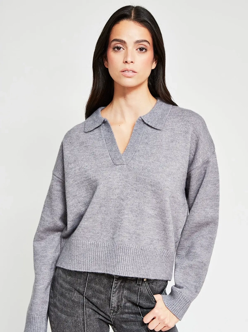 SWEATER MUJER INDEX CUELLO POLO MANGA LARGA - 2