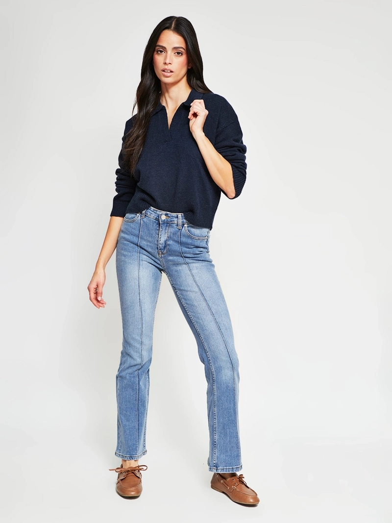 SWEATER MUJER INDEX CUELLO POLO MANGA LARGA - 5