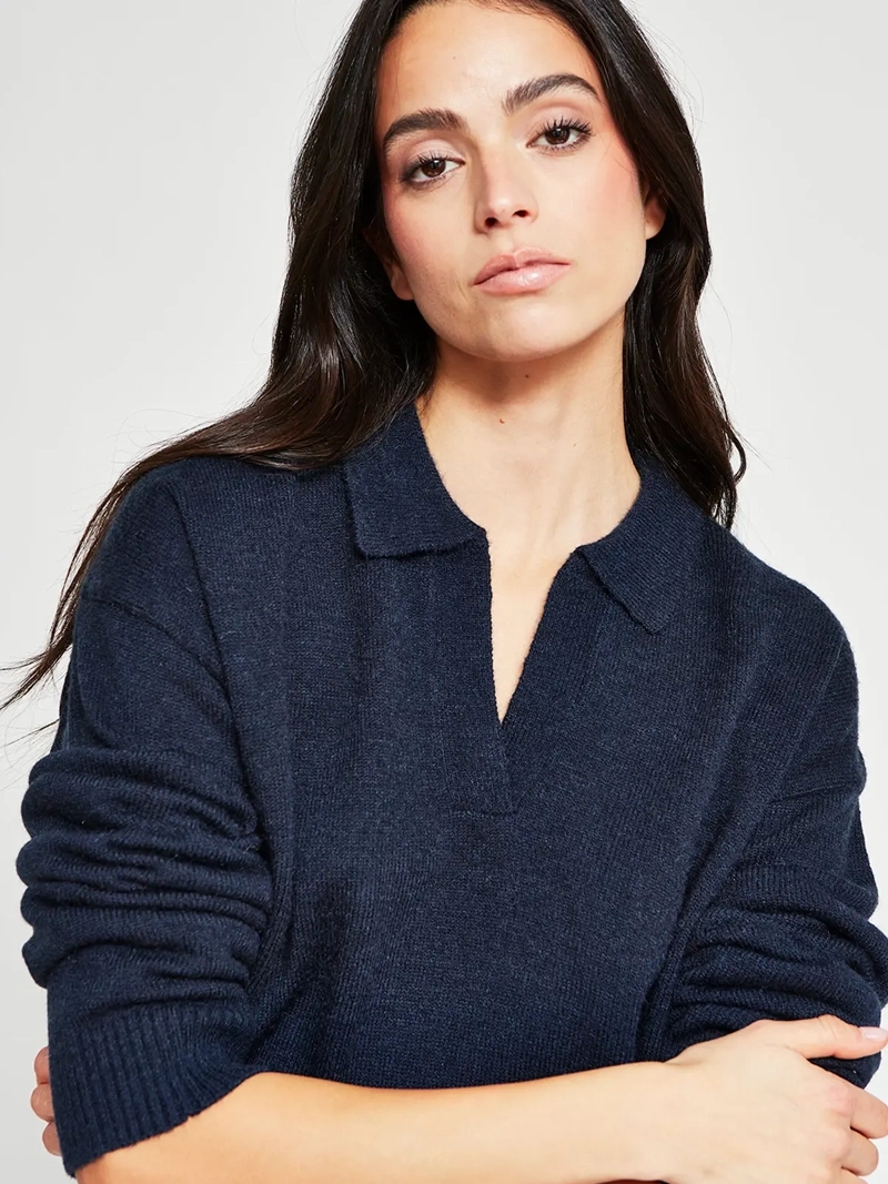 SWEATER MUJER INDEX CUELLO POLO MANGA LARGA - 4