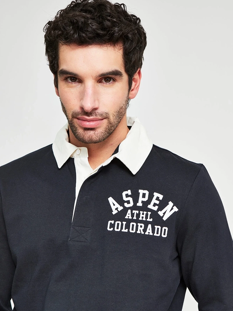 POLERA HOMBRE ROBERT LEWIS ALGODÓN MANGA LARGA POLO - 3