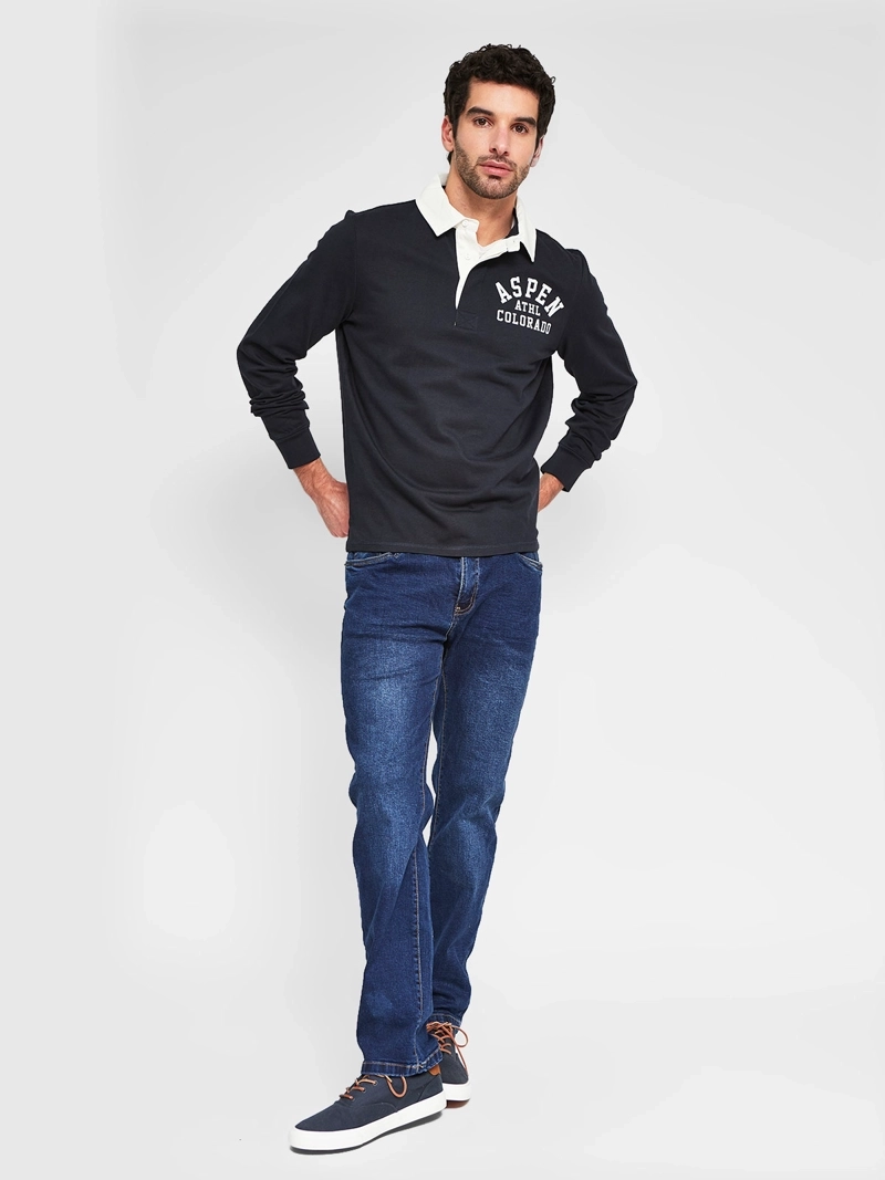 POLERA HOMBRE ROBERT LEWIS ALGODÓN MANGA LARGA POLO - 4