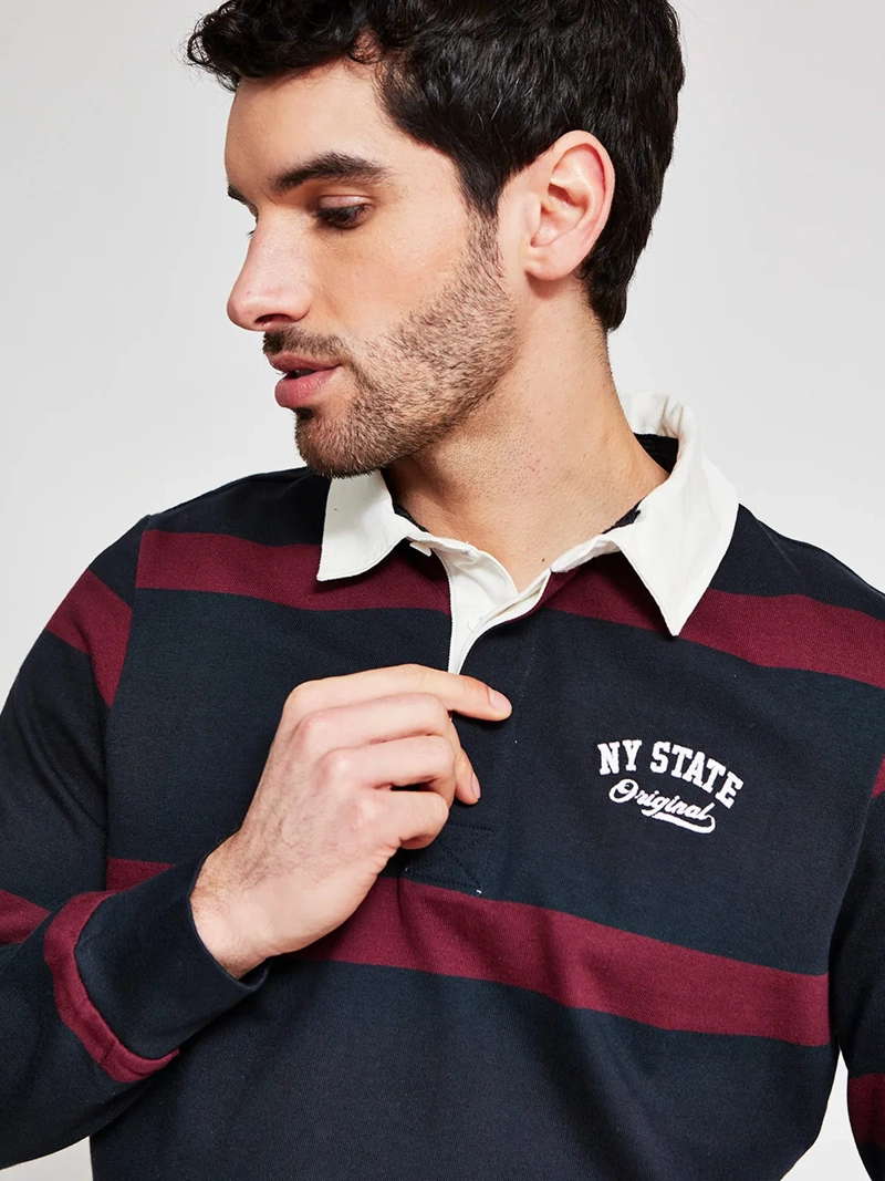 POLERA HOMBRE ROBERT LEWIS ALGODÓN MANGA LARGA POLO - 3