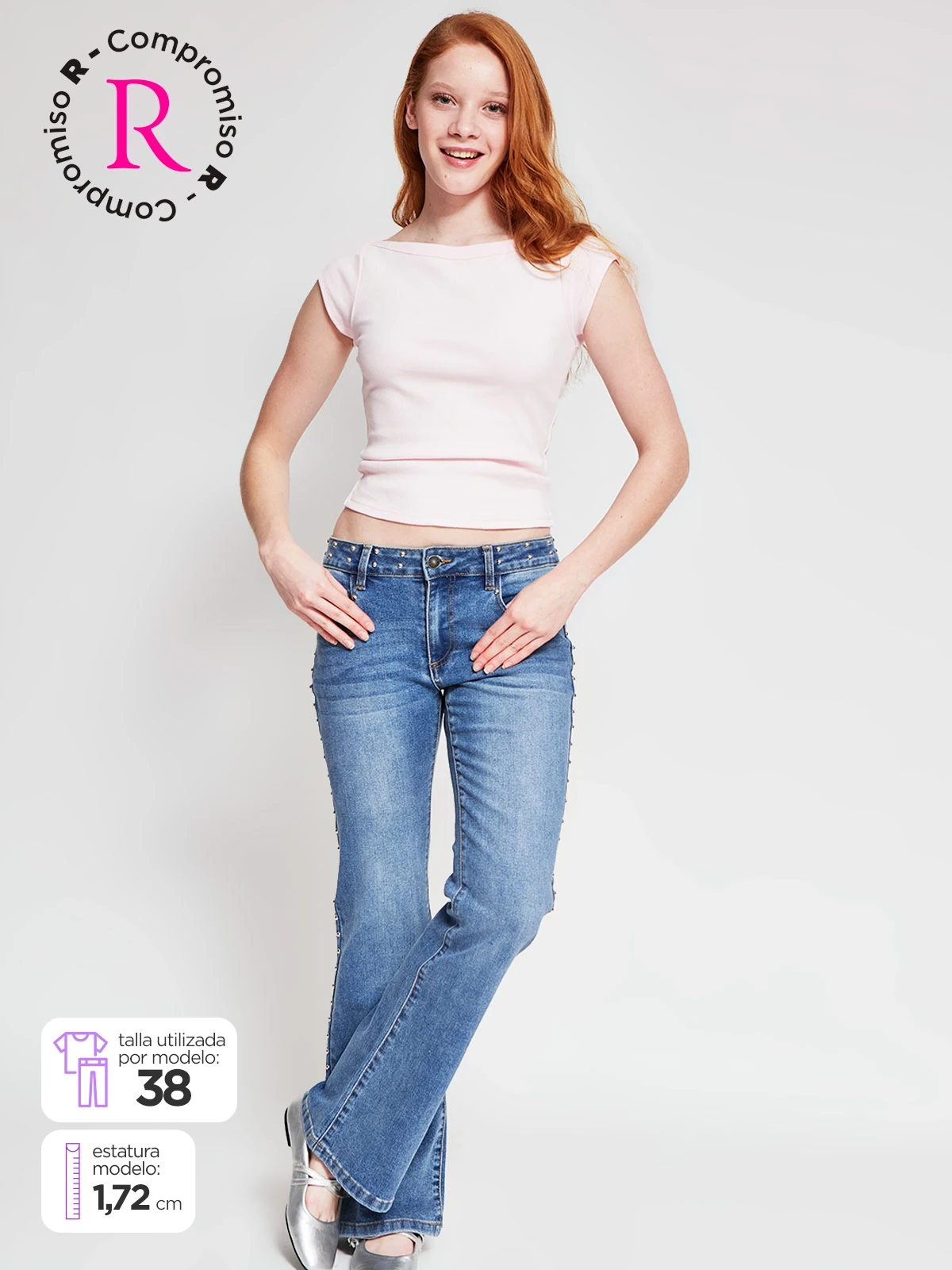 JEANS MUJER INDEX ALGODÓN TACHAS - 1