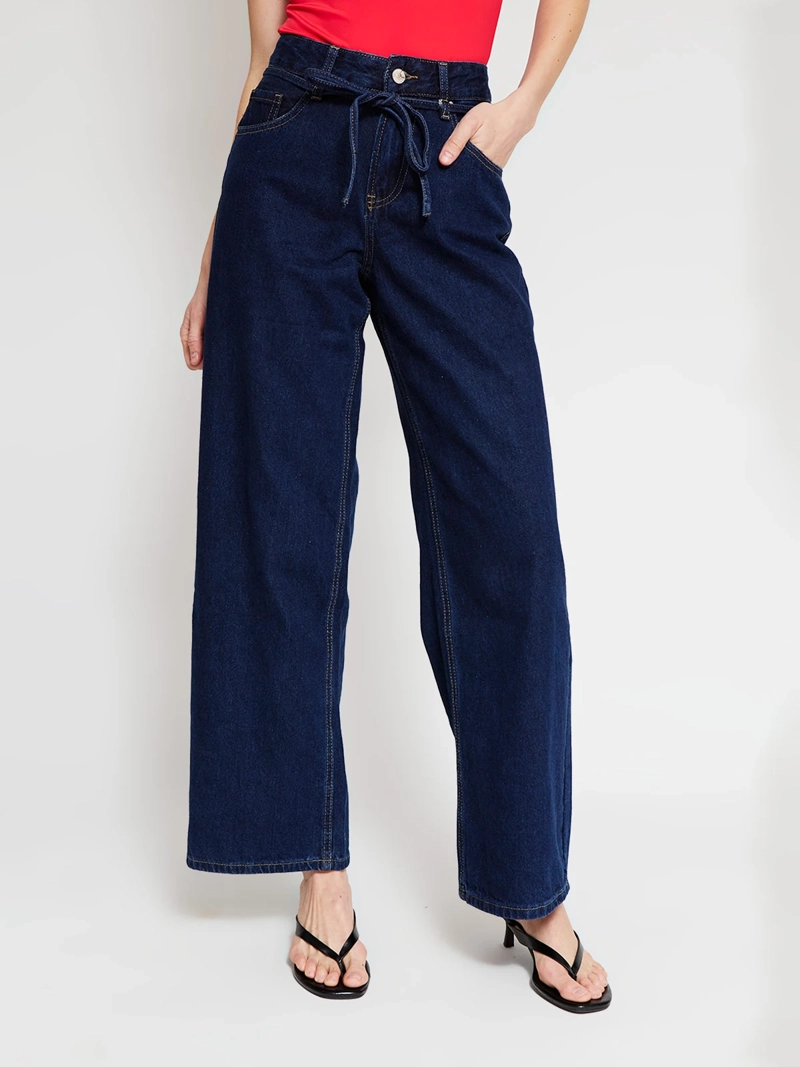 JEANS MUJER INDEX ALGODÓN AMARRA CINTURA - 2