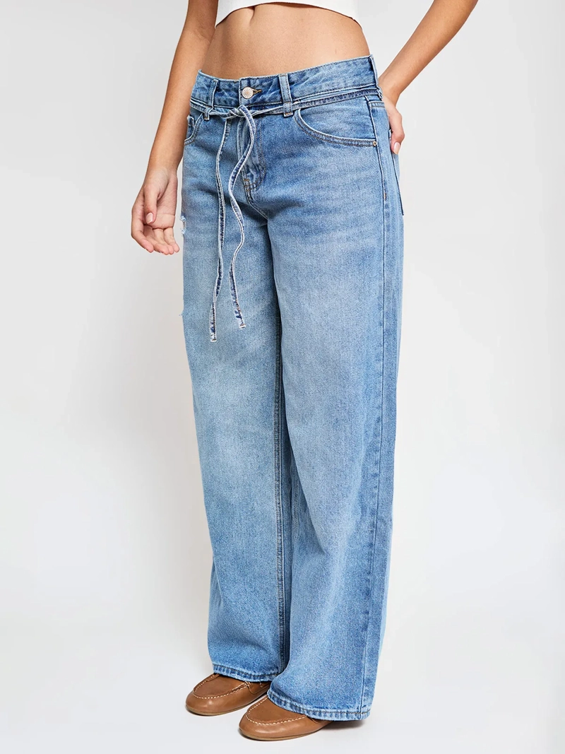 JEANS MUJER INDEX ALGODÓN AMARRA CINTURA - 2