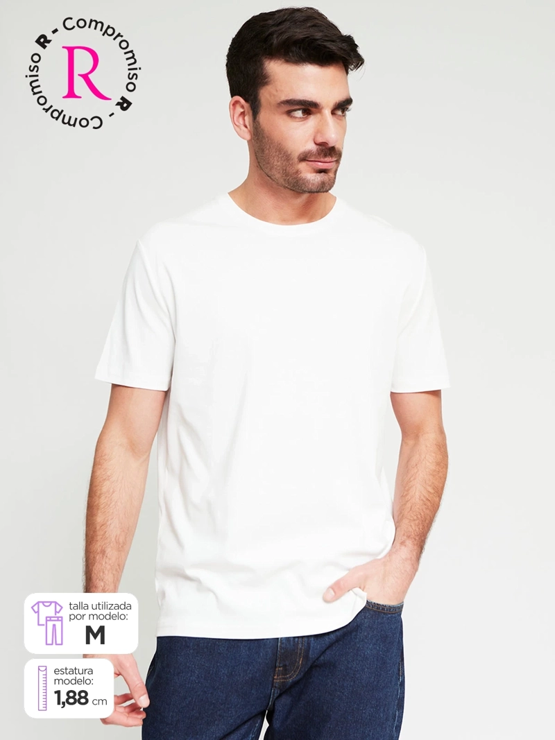 POLERA HOMBRE CACHAREL ALGODÓN CUELLO REDONDO MANGA CORTA - 1