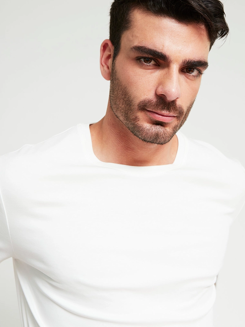 POLERA HOMBRE CACHAREL ALGODÓN CUELLO REDONDO MANGA CORTA - 3