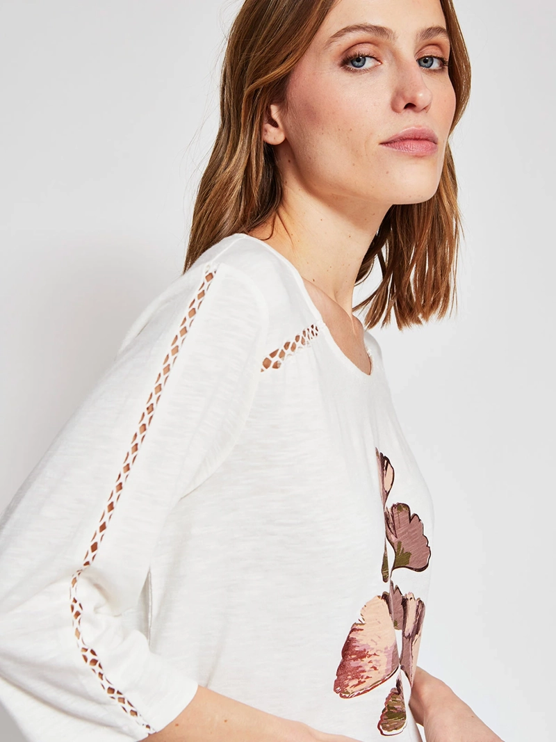 POLERA MUJER AZIZ ALGODÓN MANGA 3/4 ESTAMPADA - 3