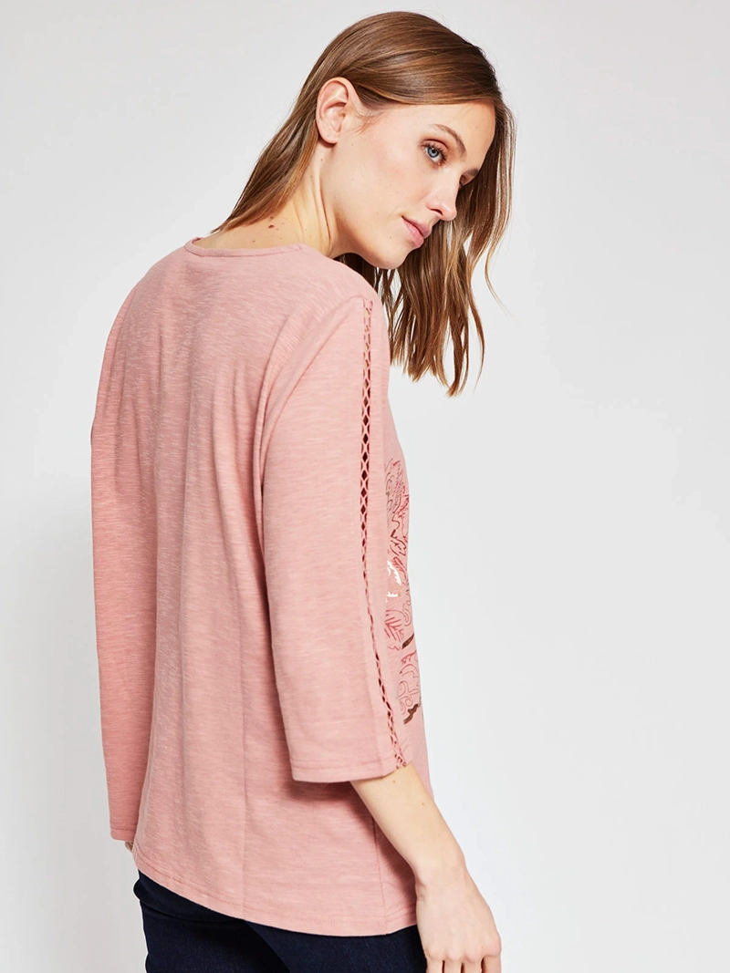 POLERA MUJER AZIZ ALGODÓN MANGA 3/4 ESTAMPADA - 2