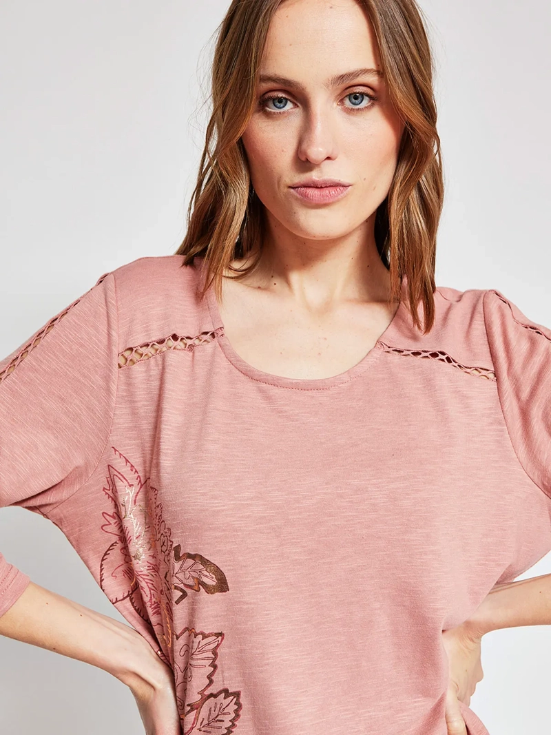 POLERA MUJER AZIZ ALGODÓN MANGA 3/4 ESTAMPADA - 3