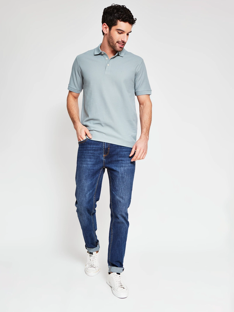 POLERA HOMBRE CACHAREL ALGODÓN MANGA CORTA BÁSICA - 4