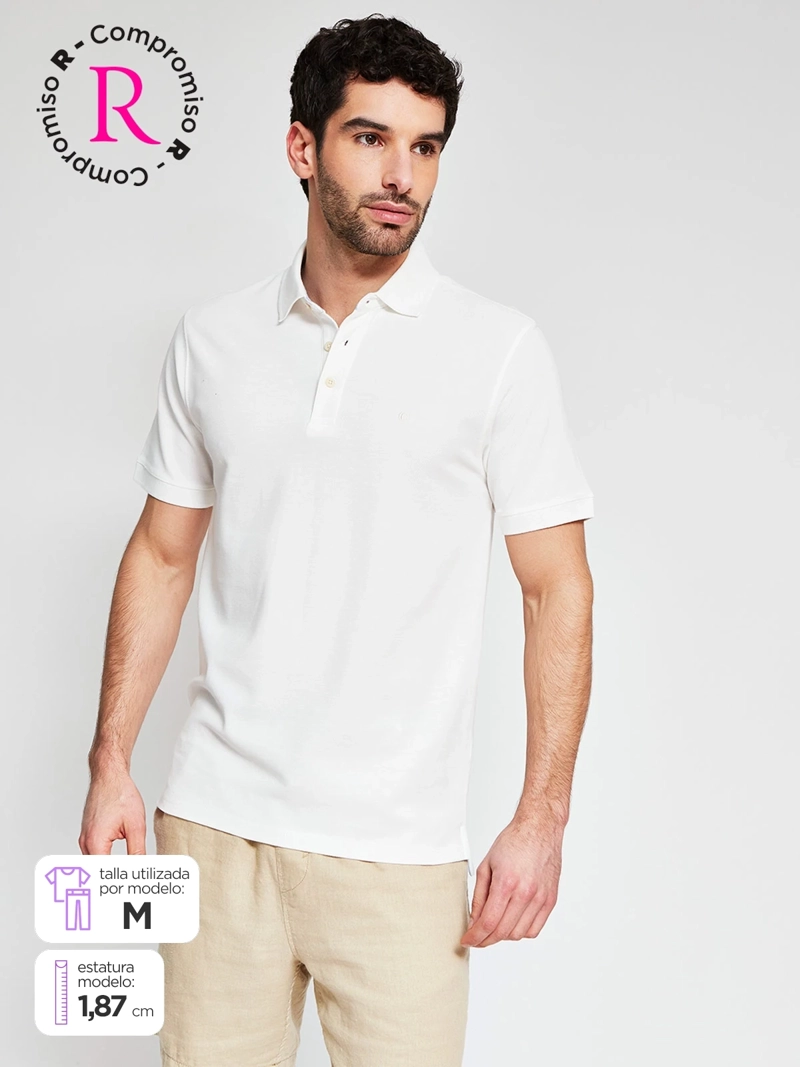POLERA HOMBRE CACHAREL ALGODÓN MANGA CORTA BÁSICA