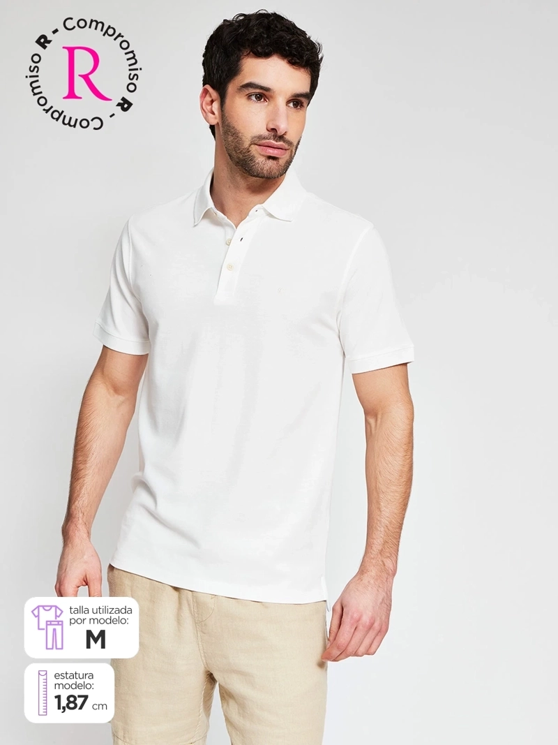 POLERA HOMBRE CACHAREL ALGODÓN MANGA CORTA BÁSICA - 1