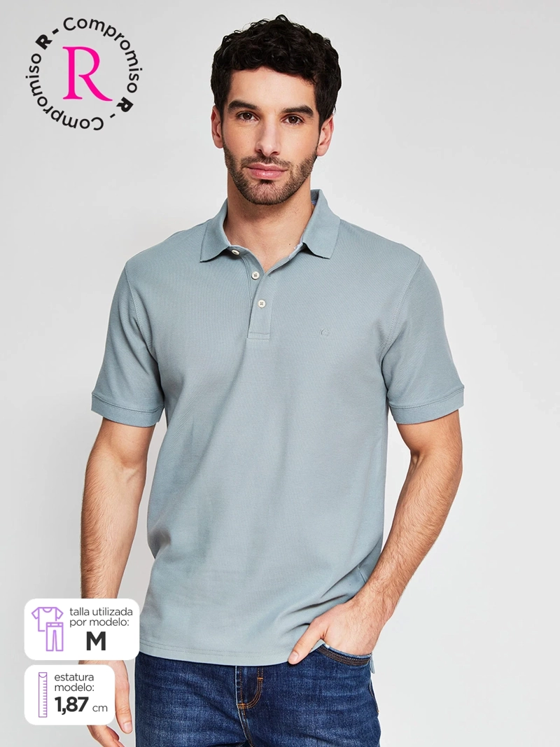POLERA HOMBRE CACHAREL ALGODÓN MANGA CORTA BÁSICA