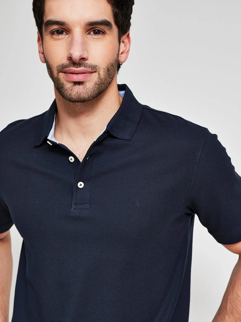 POLERA HOMBRE CACHAREL ALGODÓN MANGA CORTA BÁSICA - 3