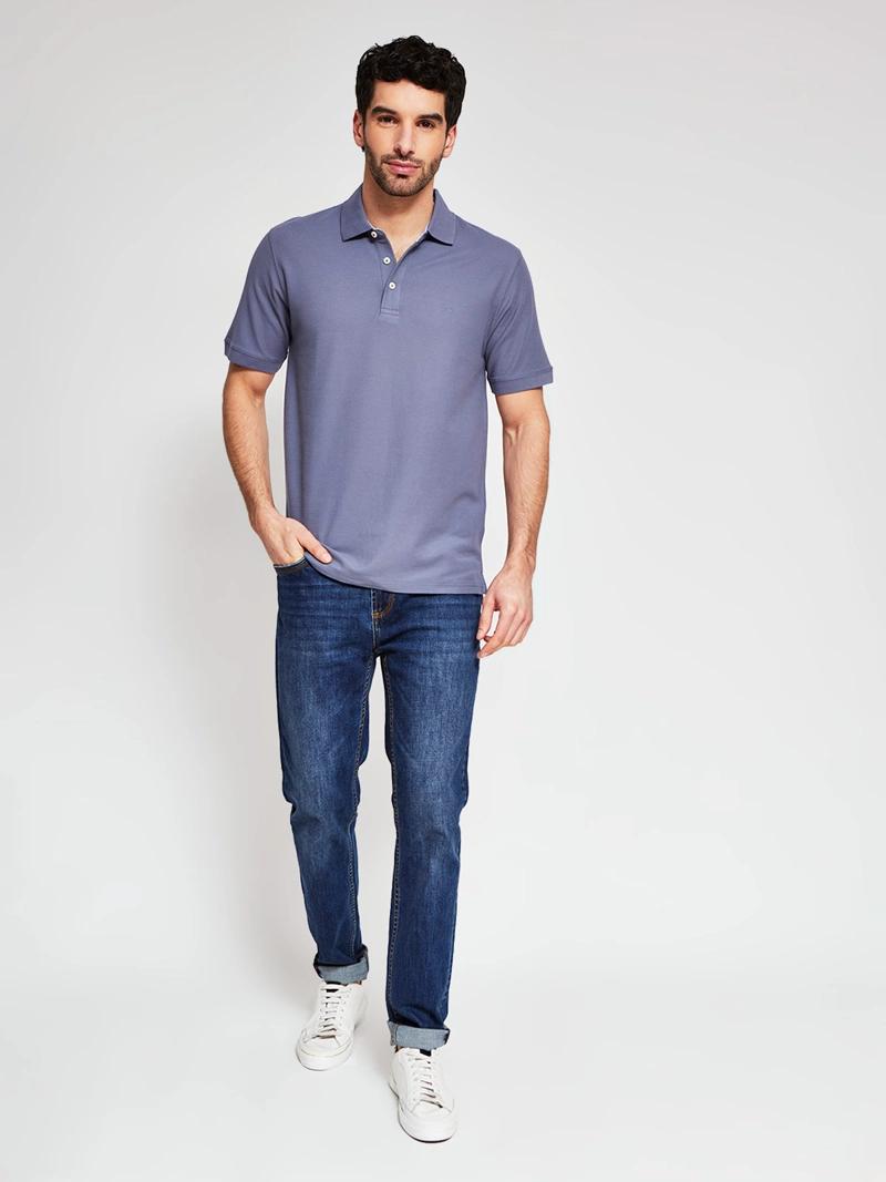 POLERA HOMBRE CACHAREL ALGODÓN MANGA CORTA BÁSICA - 4