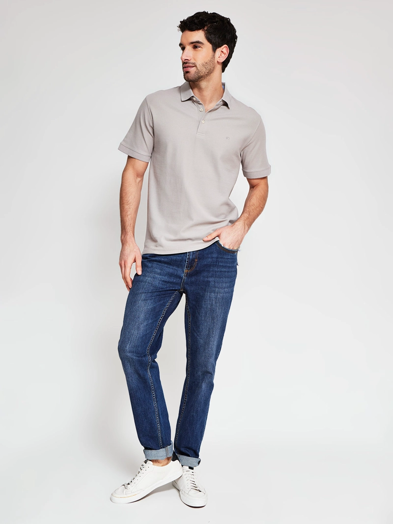 POLERA HOMBRE CACHAREL ALGODÓN MANGA CORTA BÁSICA - 4