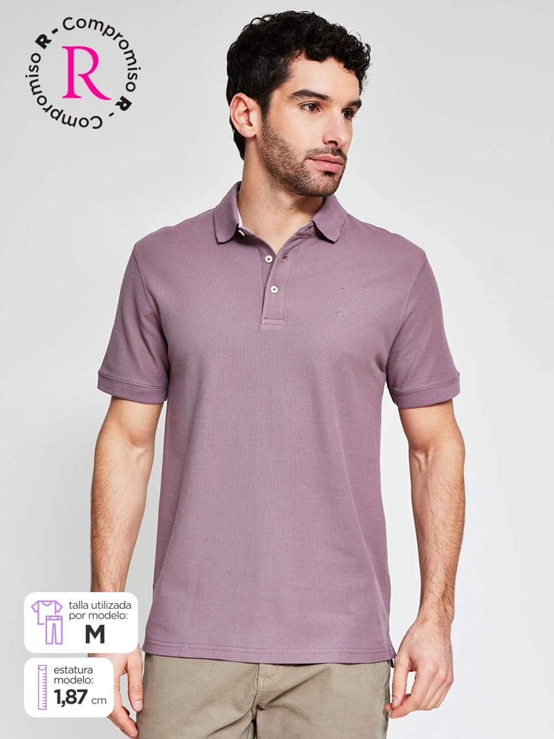 POLERA HOMBRE CACHAREL ALGODÓN MANGA CORTA BÁSICA