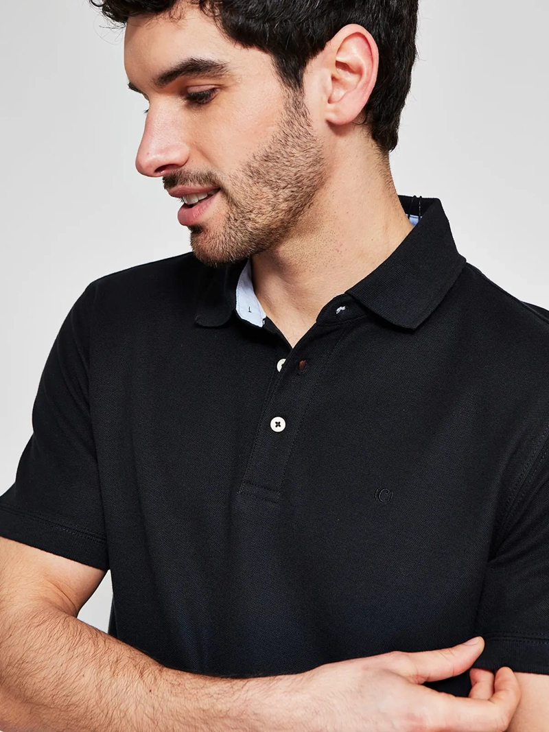 POLERA HOMBRE CACHAREL ALGODÓN MANGA CORTA BÁSICA - 3