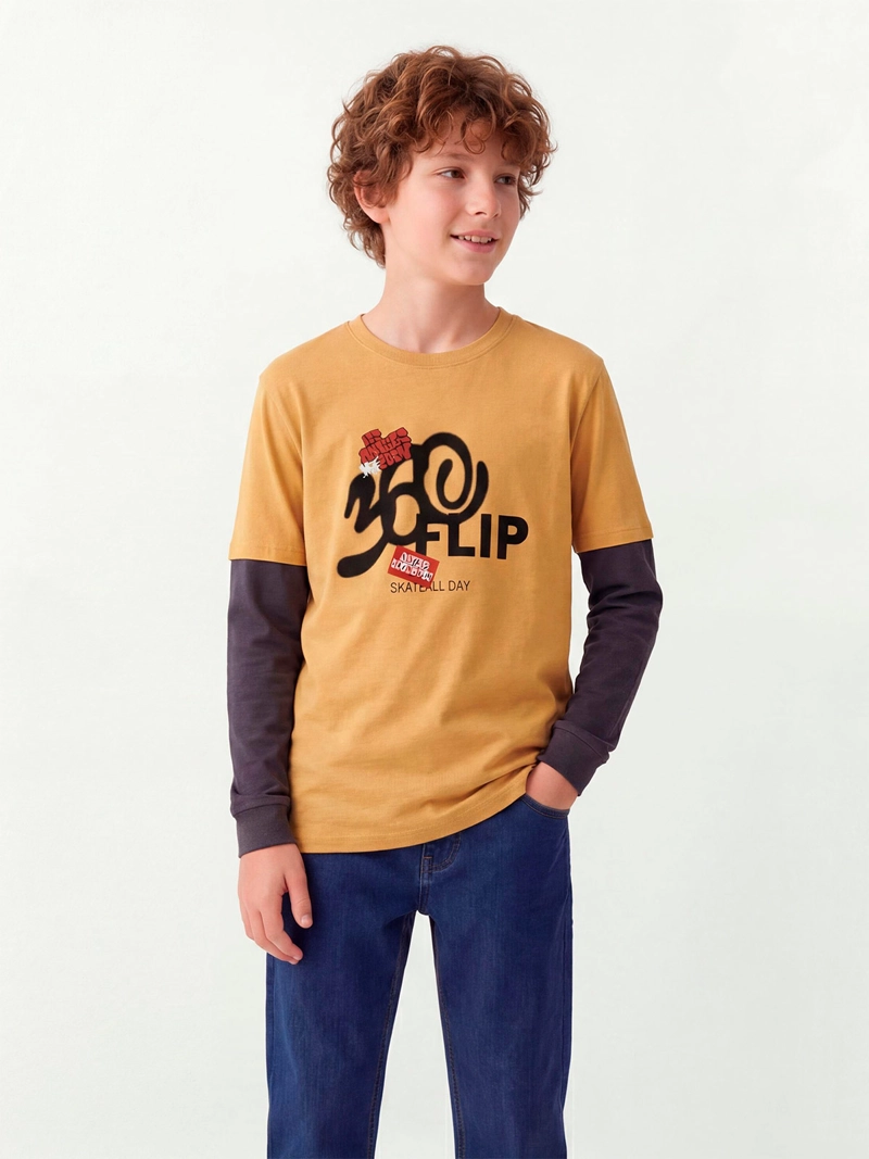 POLERA NIÑO CLOUDBREAK ALGODÓN MANGA LARGA - 1