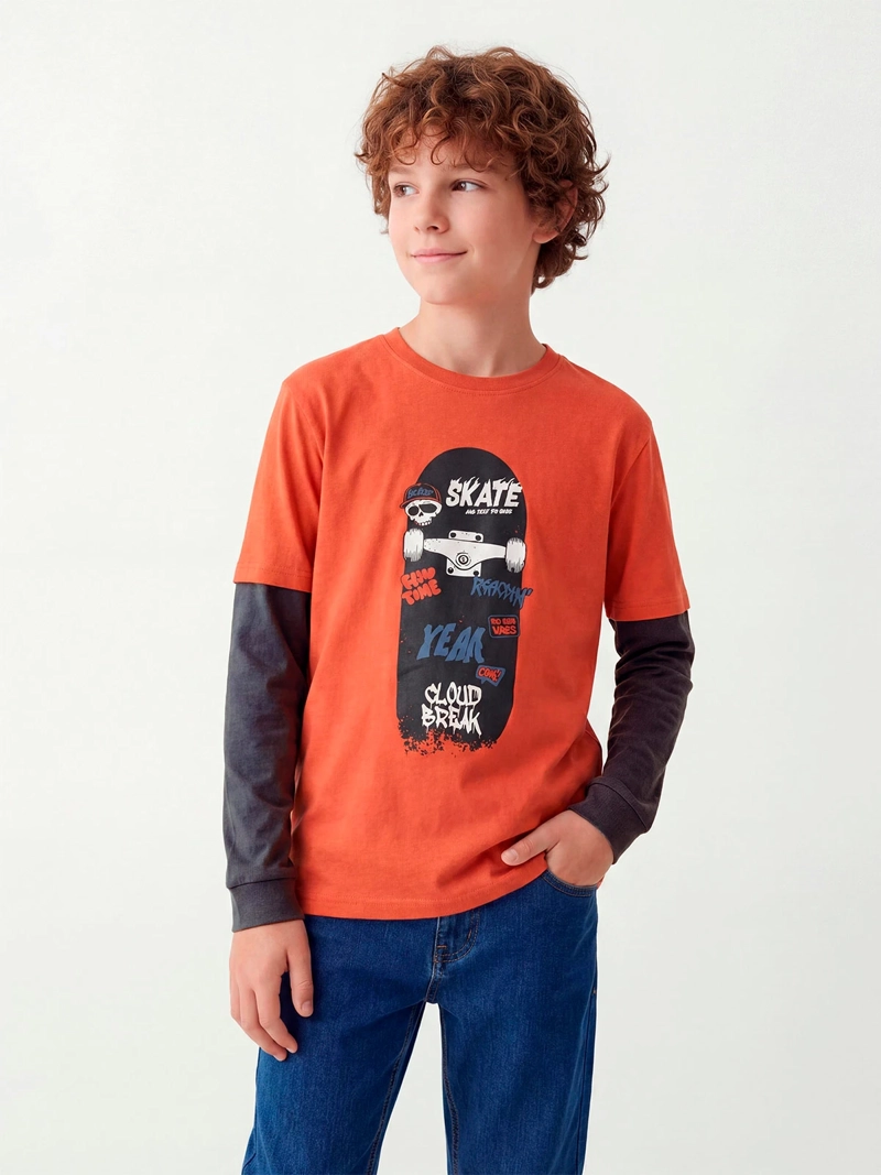 POLERA NIÑO CLOUDBREAK ALGODÓN MANGA LARGA - 1