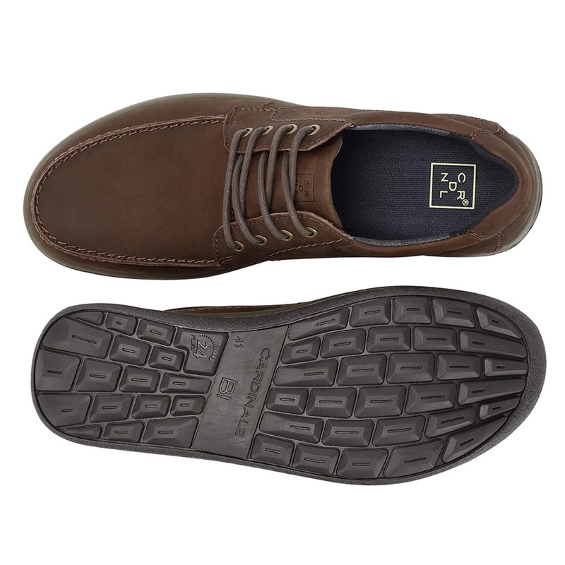 ZAPATOS HOMBRE CARDINALE CAFÉ ARNO CUERO - 4