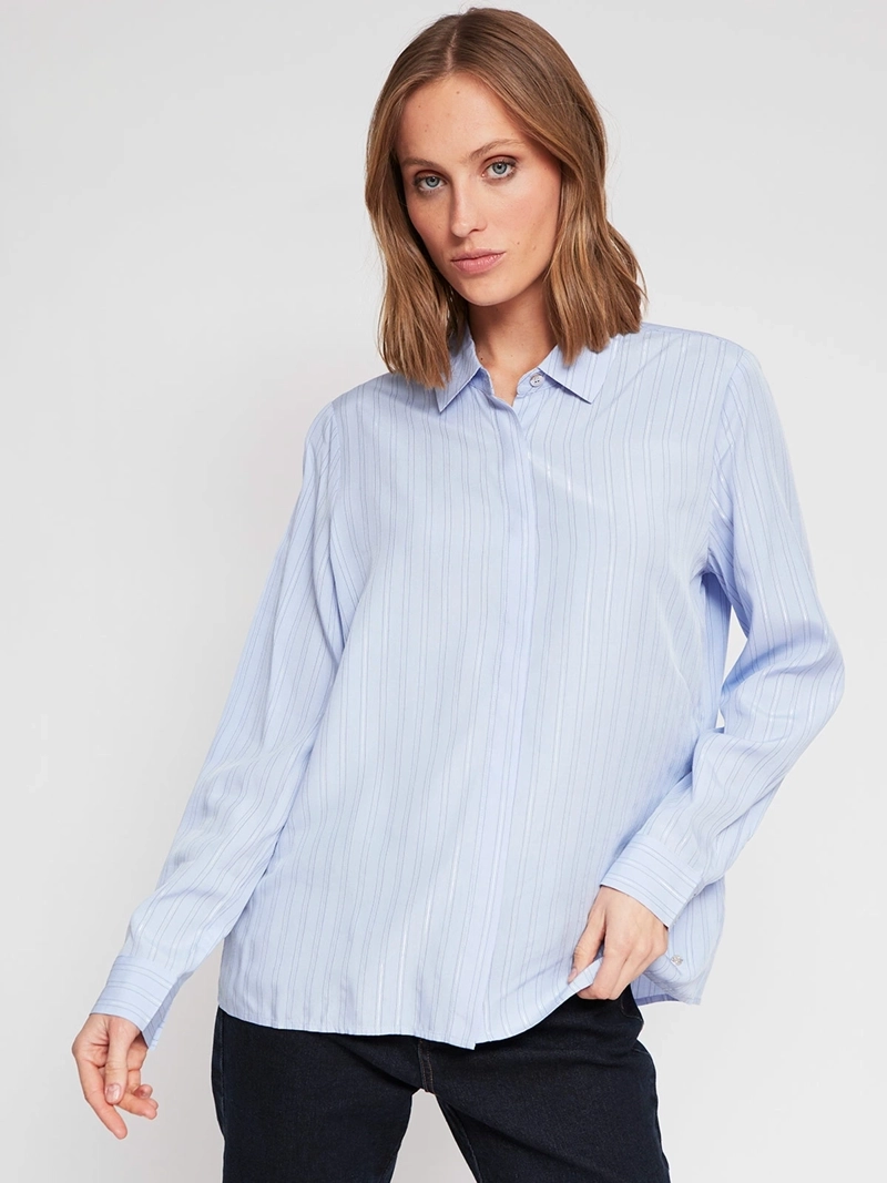 BLUSA MUJER CACHAREL CUELLO CAMISERO MANGA LARGA ESTAMPADA - 2