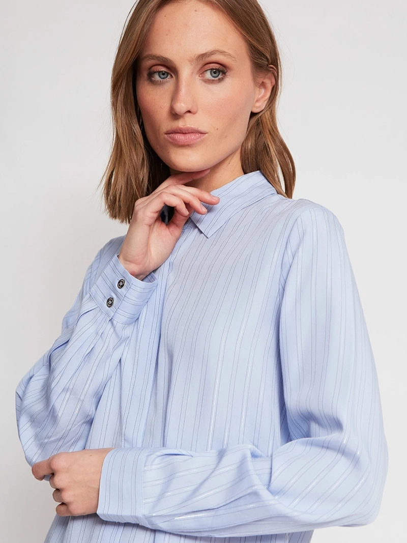 BLUSA MUJER CACHAREL CUELLO CAMISERO MANGA LARGA ESTAMPADA - 4