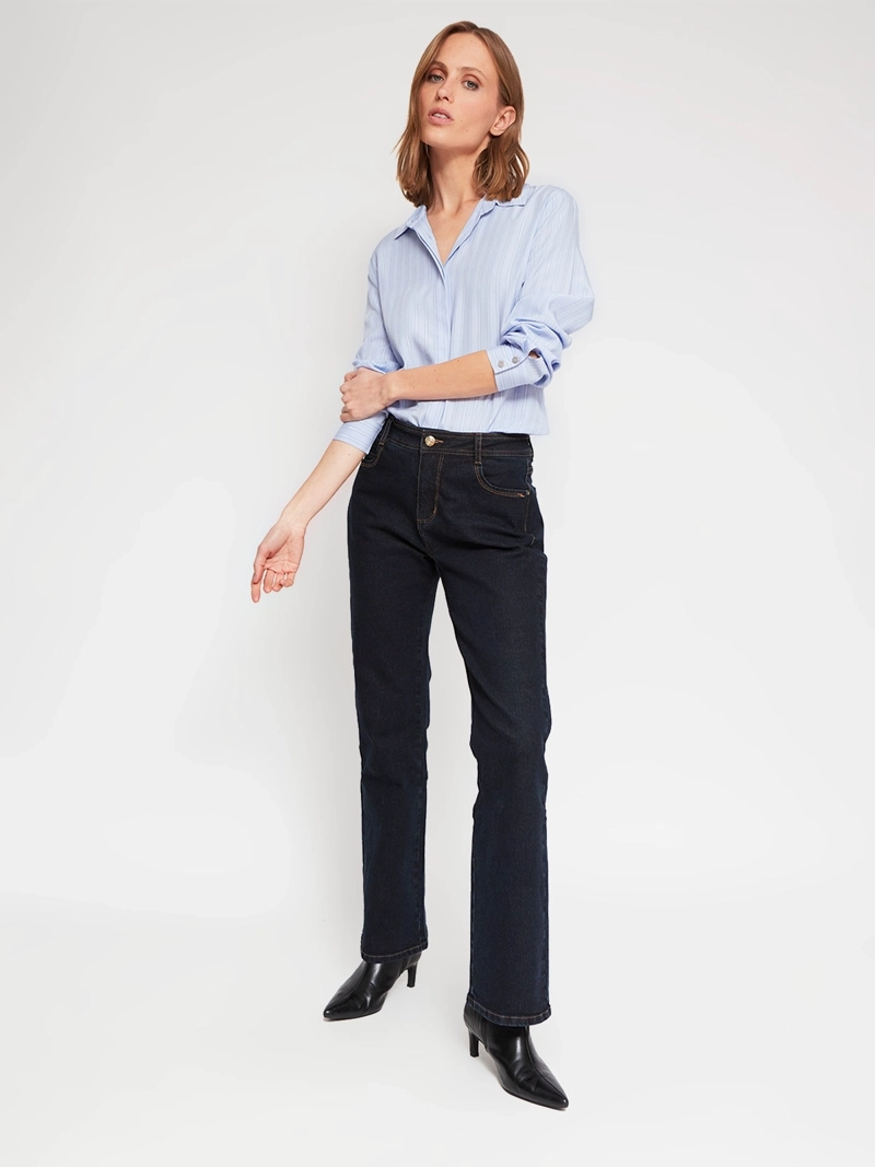 BLUSA MUJER CACHAREL CUELLO CAMISERO MANGA LARGA ESTAMPADA - 5