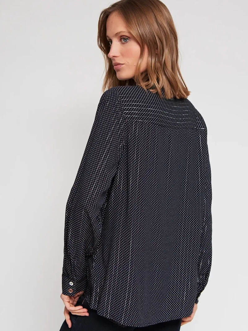 BLUSA MUJER CACHAREL CUELLO CAMISERO MANGA LARGA ESTAMPADA - 3